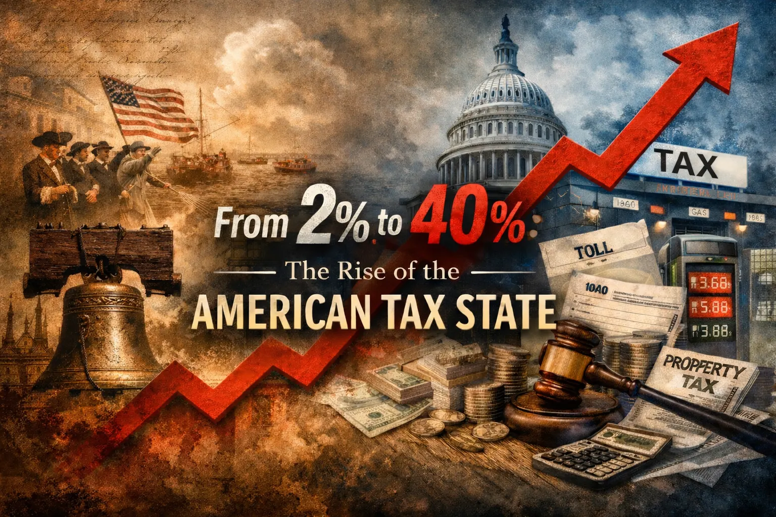 From 2% to 40%: The Rise of American Tax State Expansion