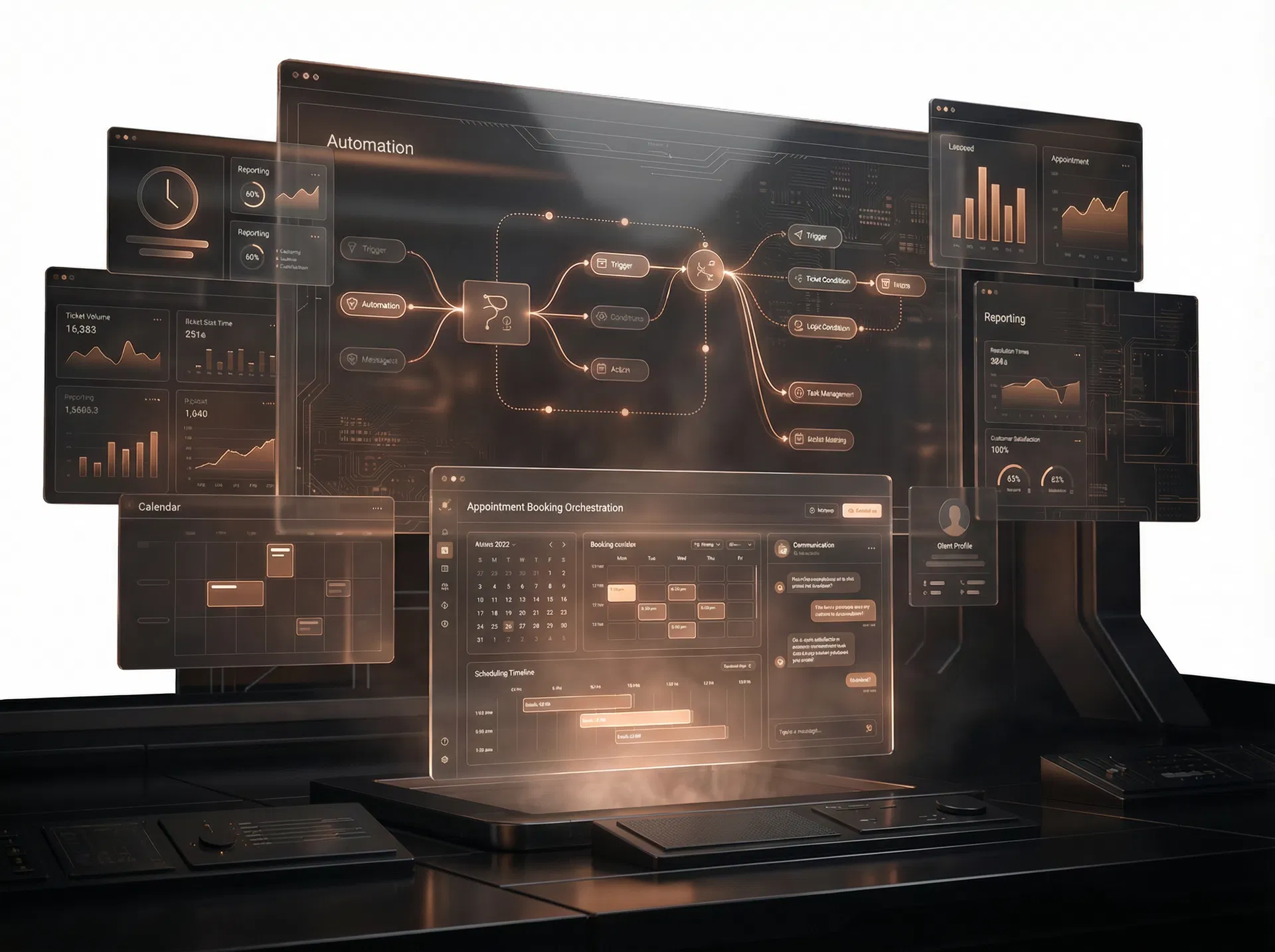 Client Control Centre workflow automation visualization