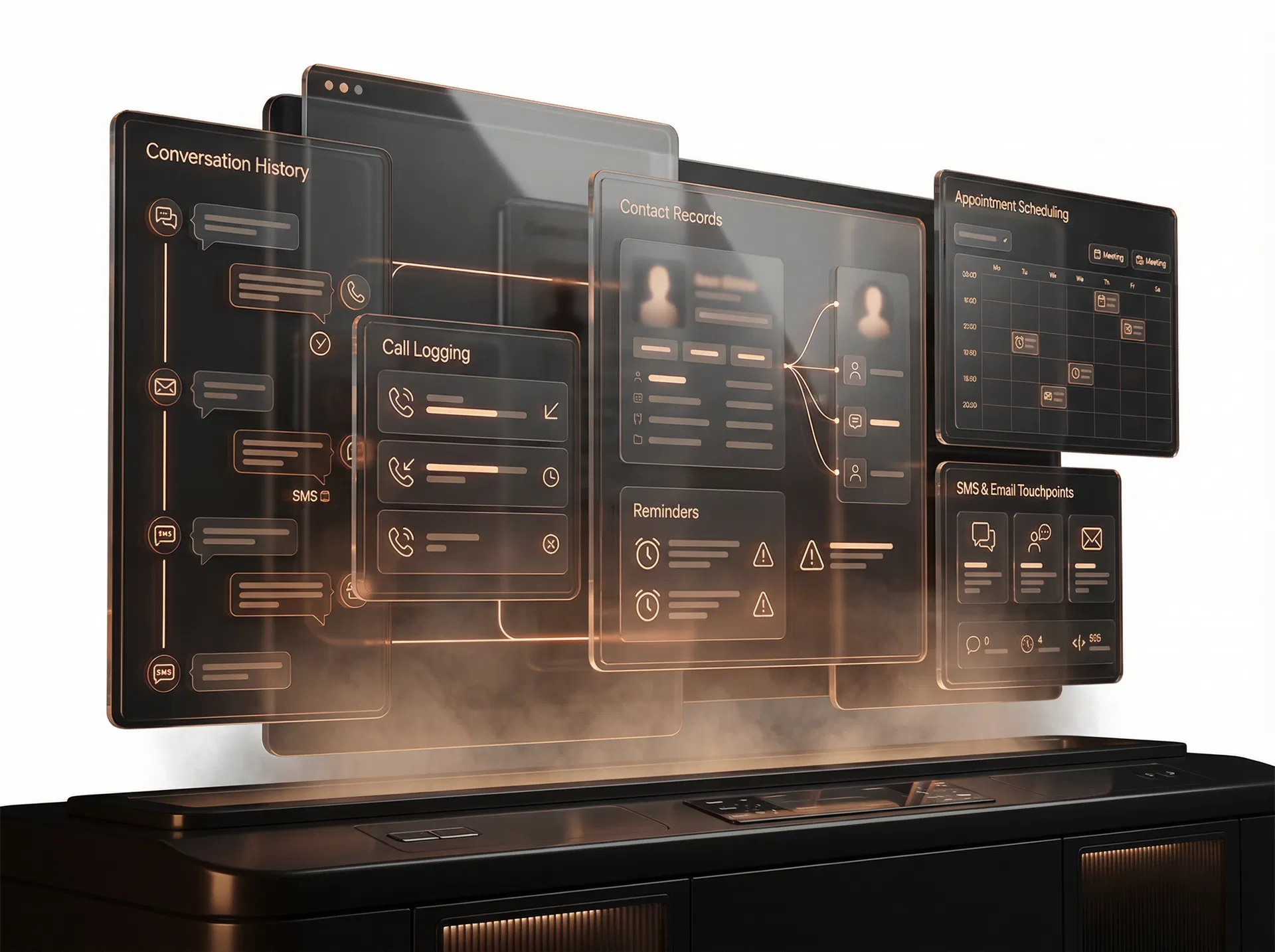 Client Control Centre communication and scheduling visualization