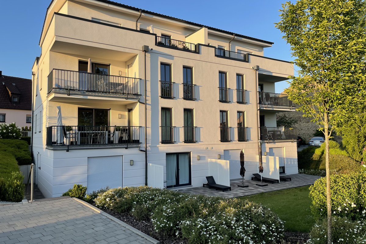 Rückansicht der Wohnanlage Am Taubenberg