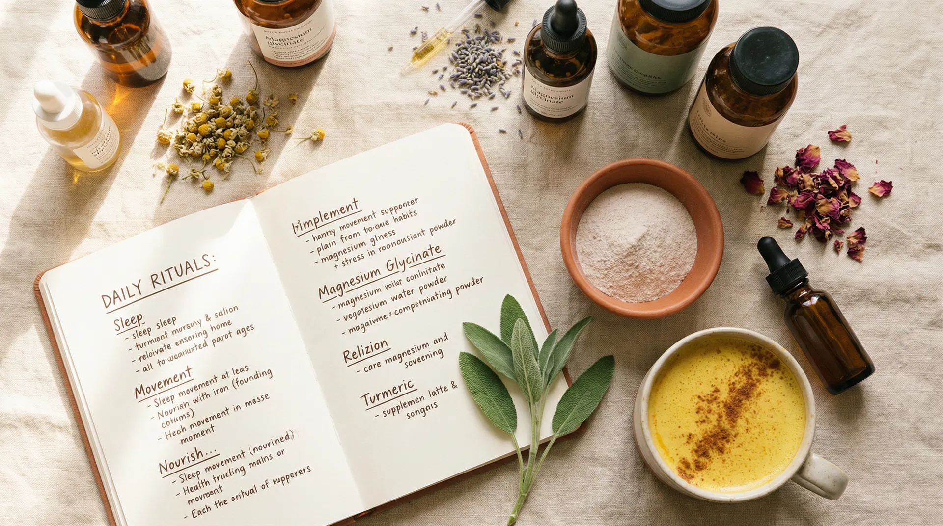 Wellness journal and supplements