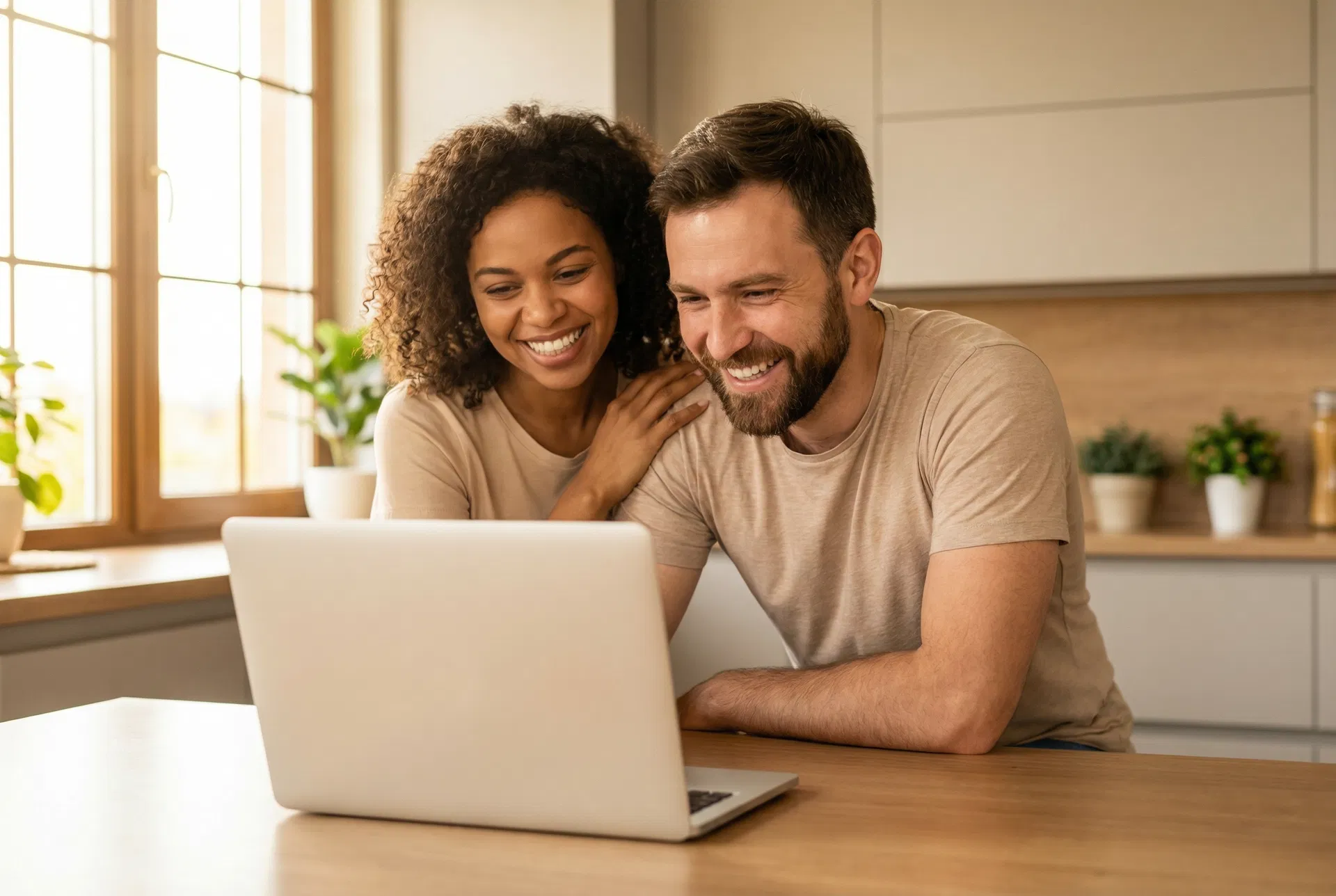 Couple reviewing personal loan options online