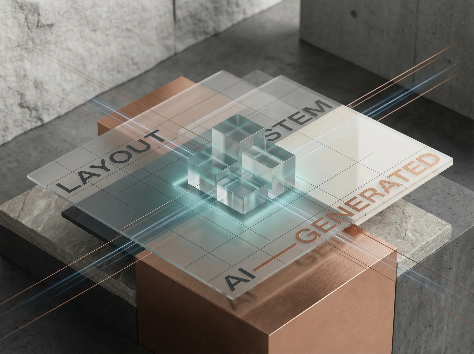 Abstrakte Visualisierung für professionelle Website-Erstellung und digitale Systeme