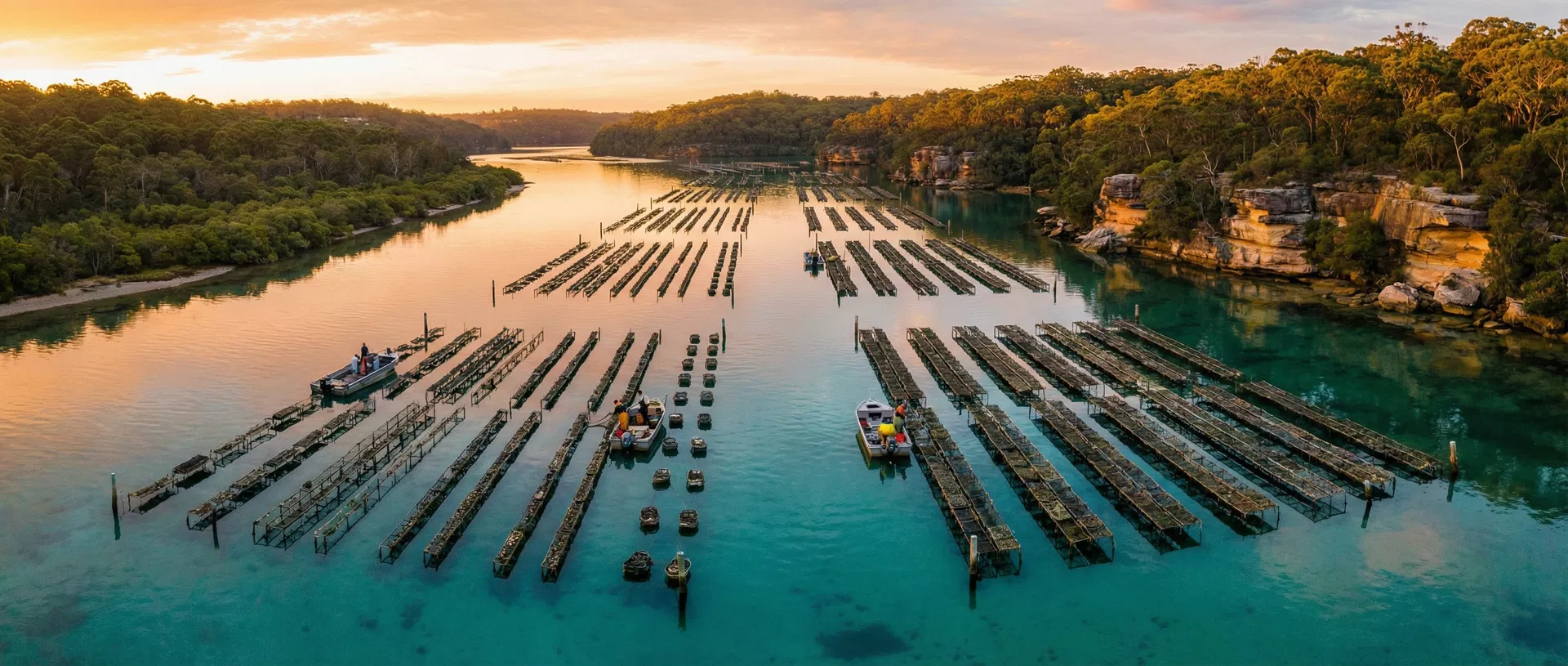 NSW oyster farm aerial view