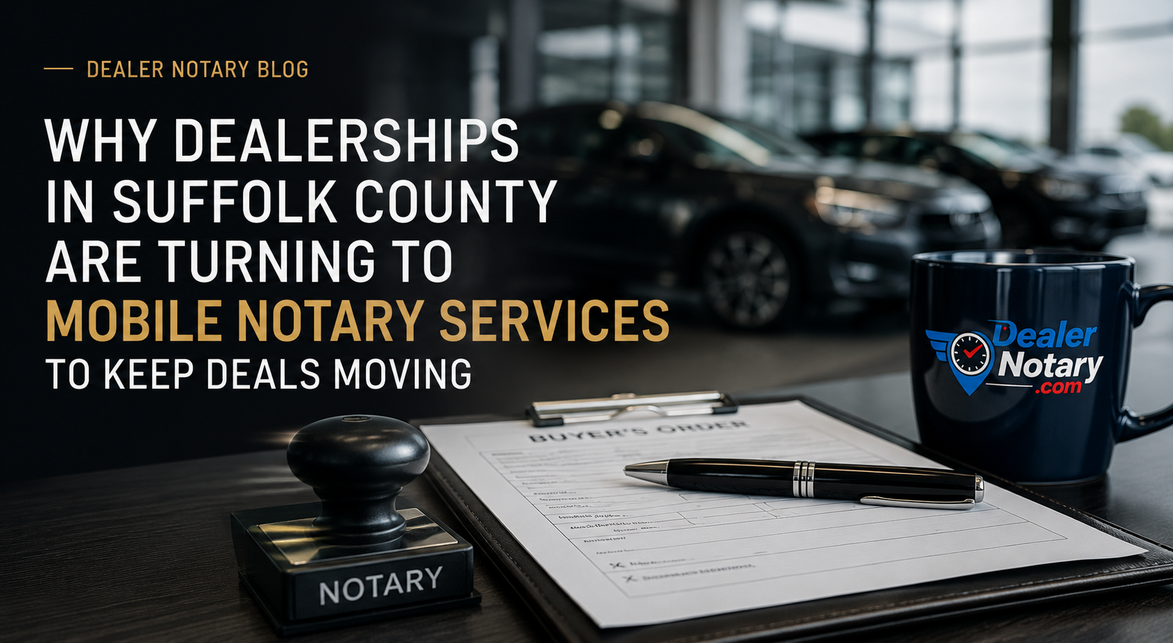 Mobile notary service for car dealerships in Suffolk County helping complete paperwork and keep deals moving