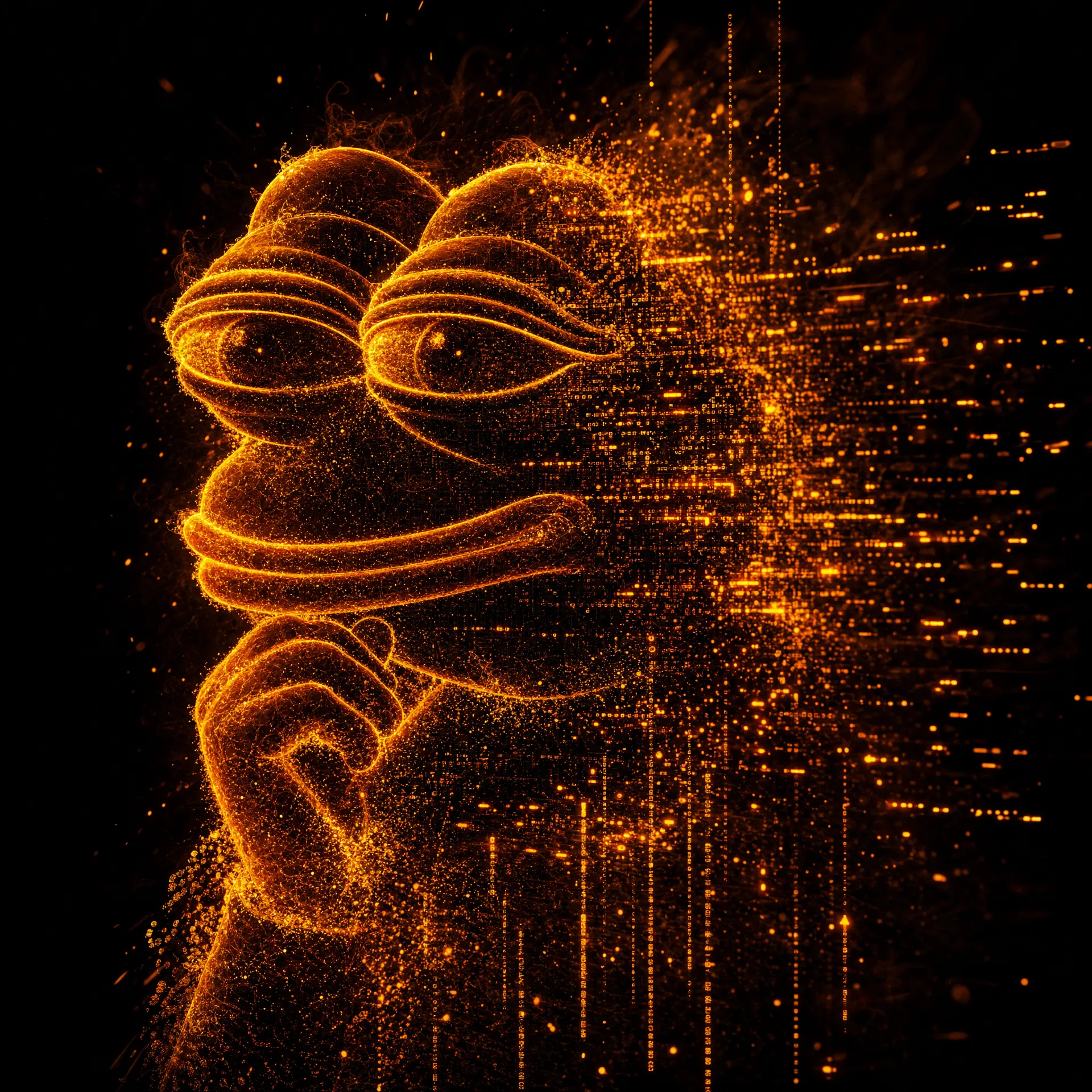 Bitcoin Pepe flame inscription