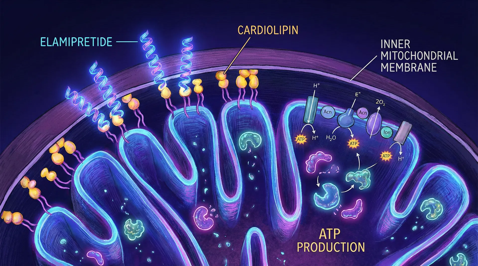 peptides research illustration - Elamipretide: What the Science Actually Says — A PubMed-Backed Review covering Elamipreti...