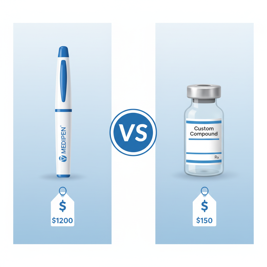 Compounded Semaglutide vs Brand Ozempic: Cost, Safety, and Efficacy in 2026 - peptide research illustration