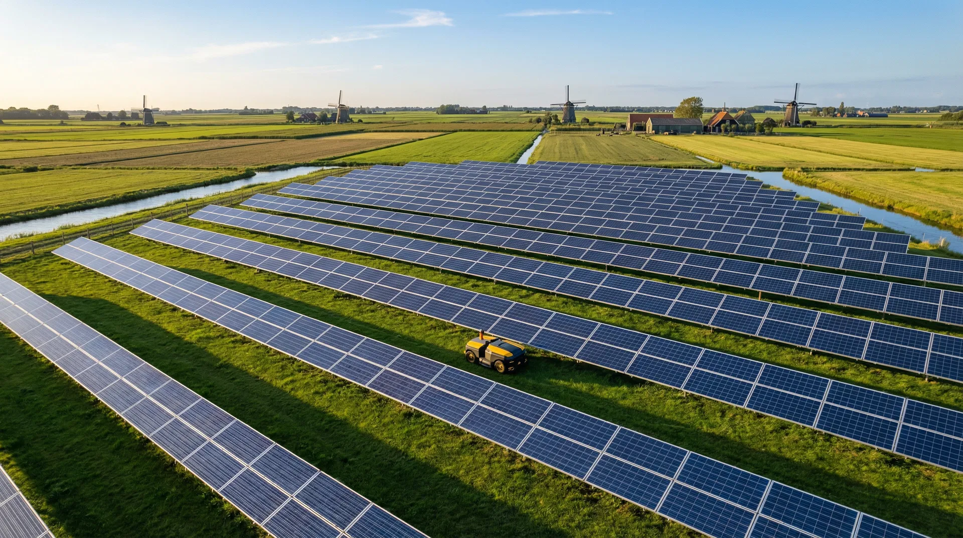 Robotmaaier in zonnepark