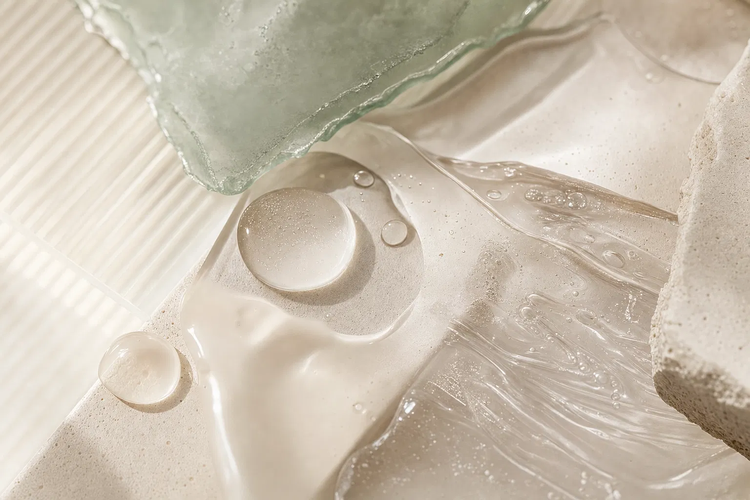 Hydrating serum texture macro
