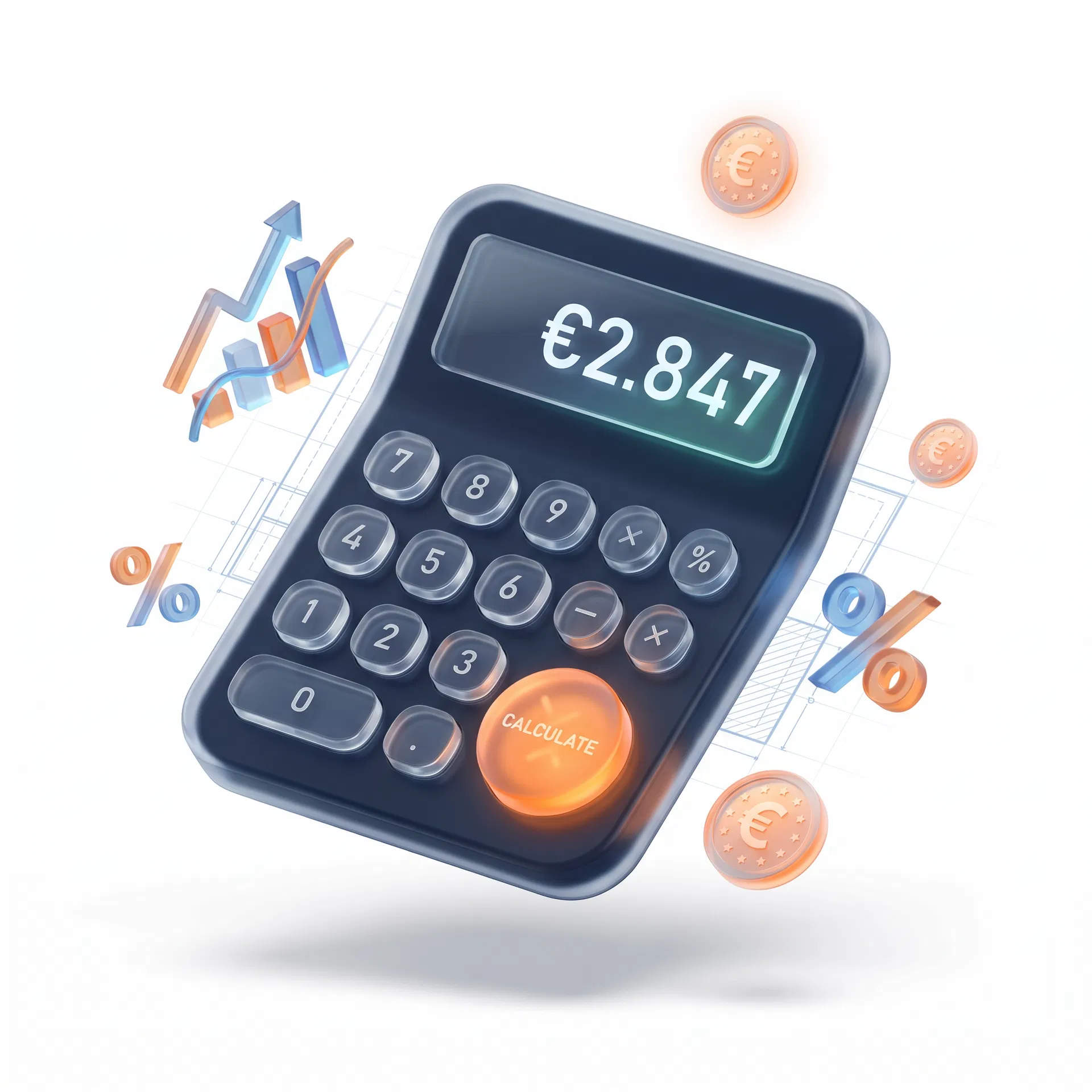 3D Premium Rechner-Illustration für rechn24.de