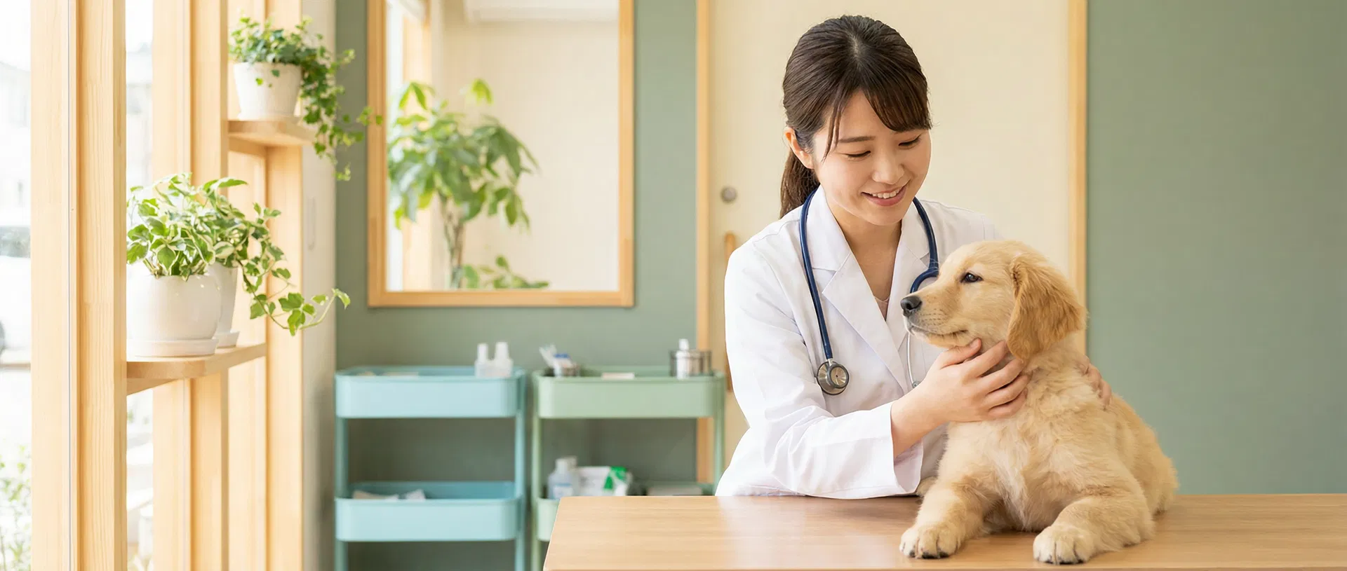 動物病院の診察風景