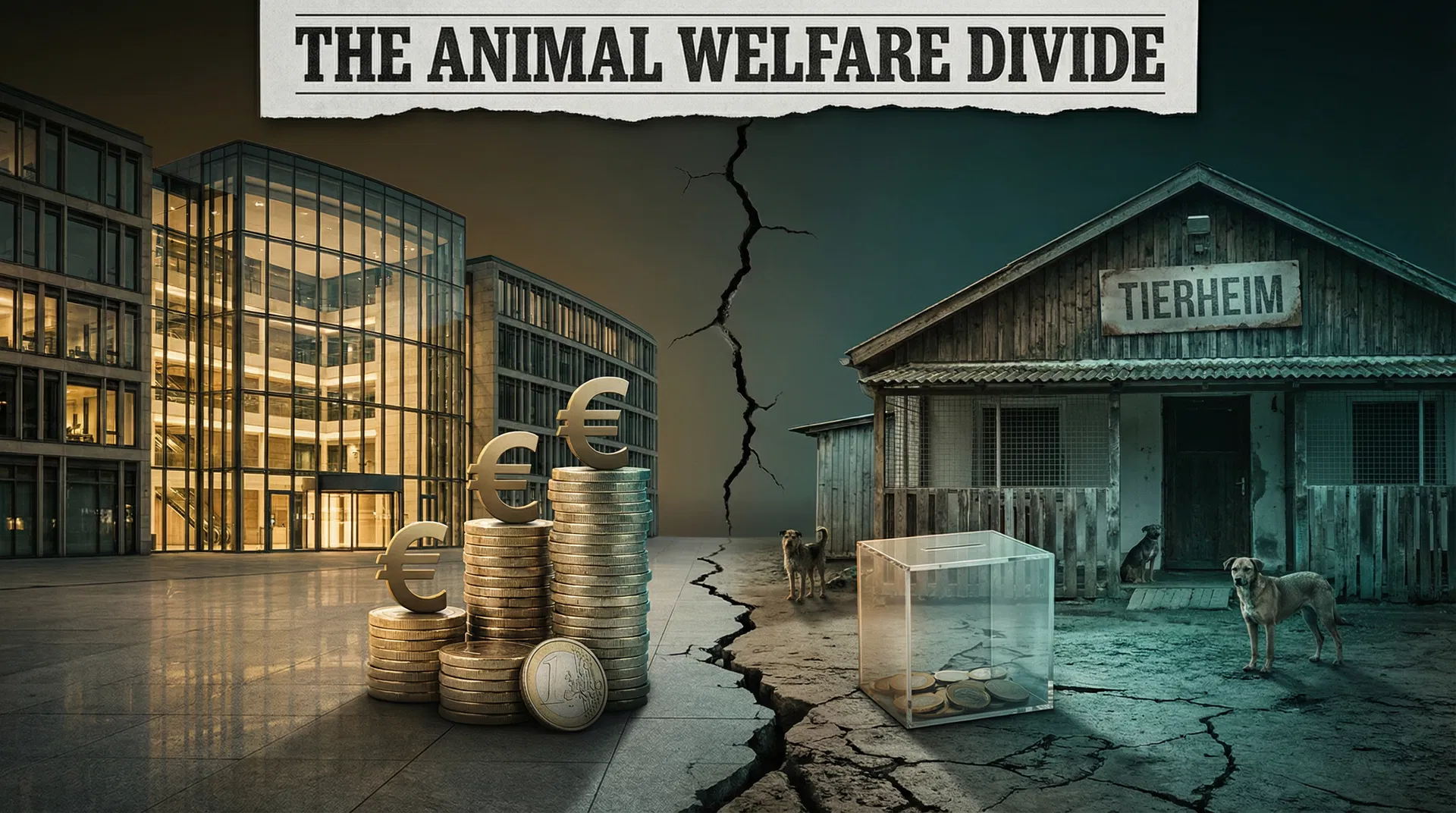 犬税収入とティアハイムへの還元の格差を示す概念図