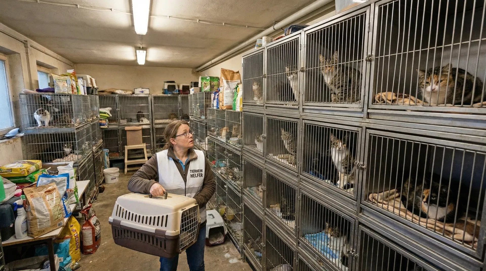 過密状態のティアハイムの猫舎