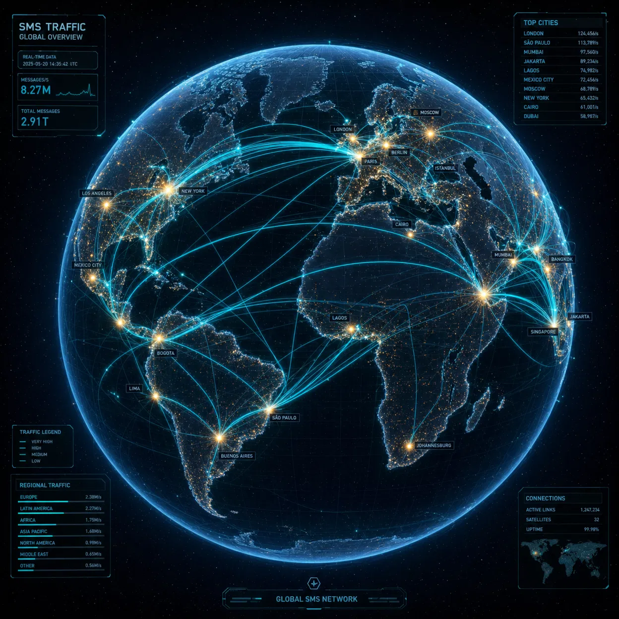 Global SMS Traffic Network