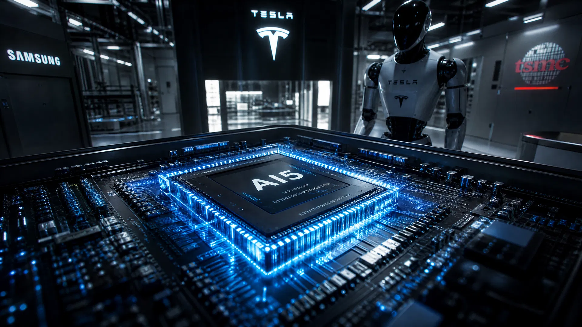 Titelbild: Teslas AI5-Chip geht in Produktion: Das Gehirn des Optimus-Roboters nimmt Form an