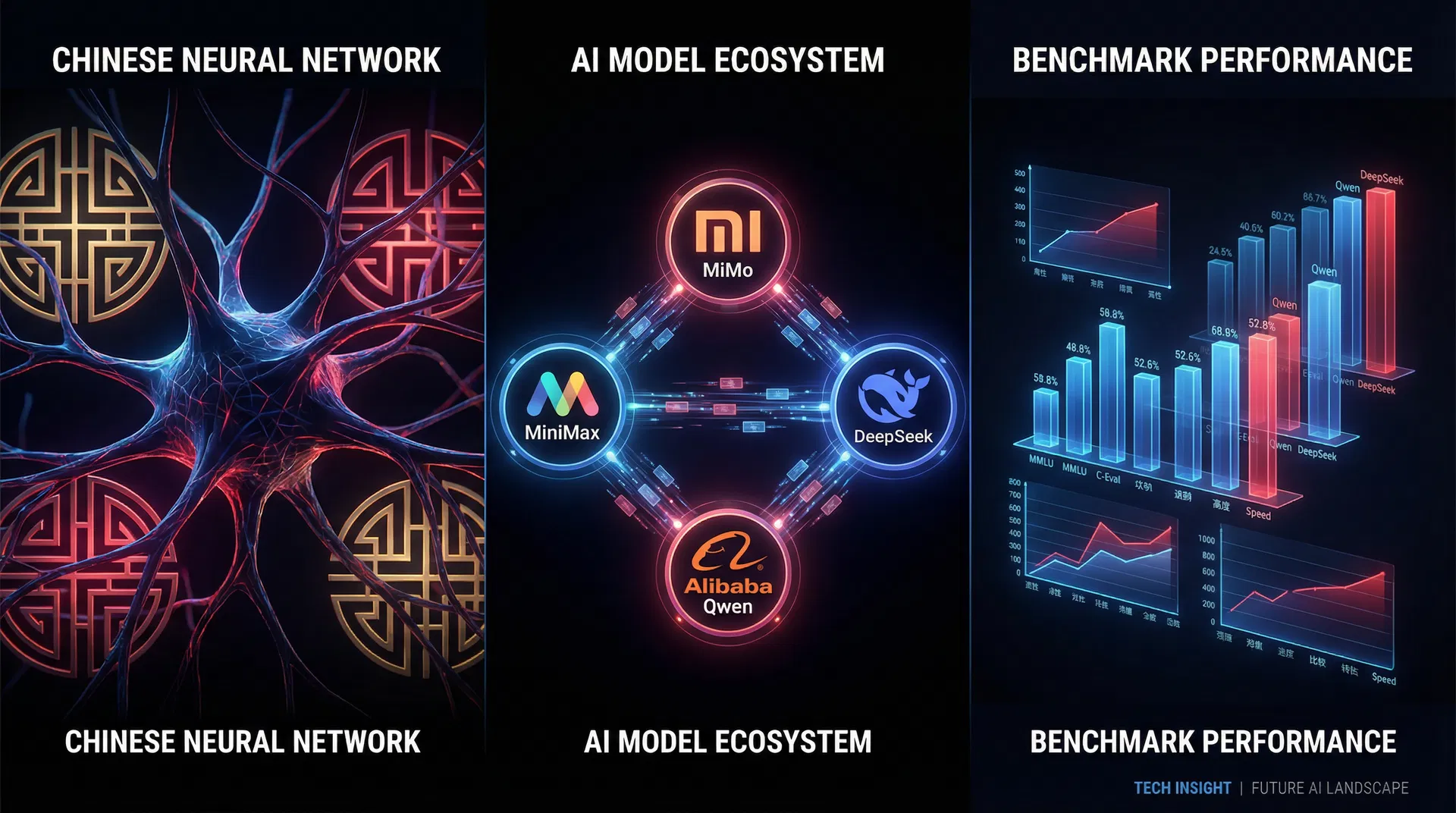 4 chinesische KI-Modelle im Vergleich: MiMo V2 Pro, Qwen 3.6 Plus, MiniMax M2.7 und DeepSeek V3.2