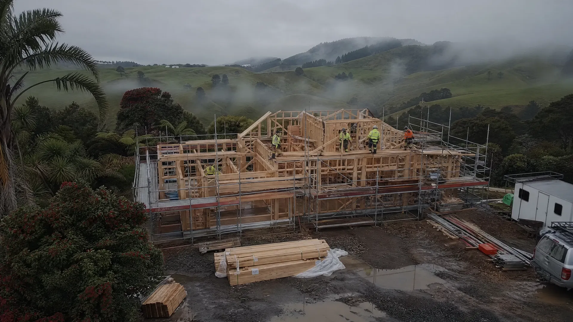 Building in Winter in Northland
