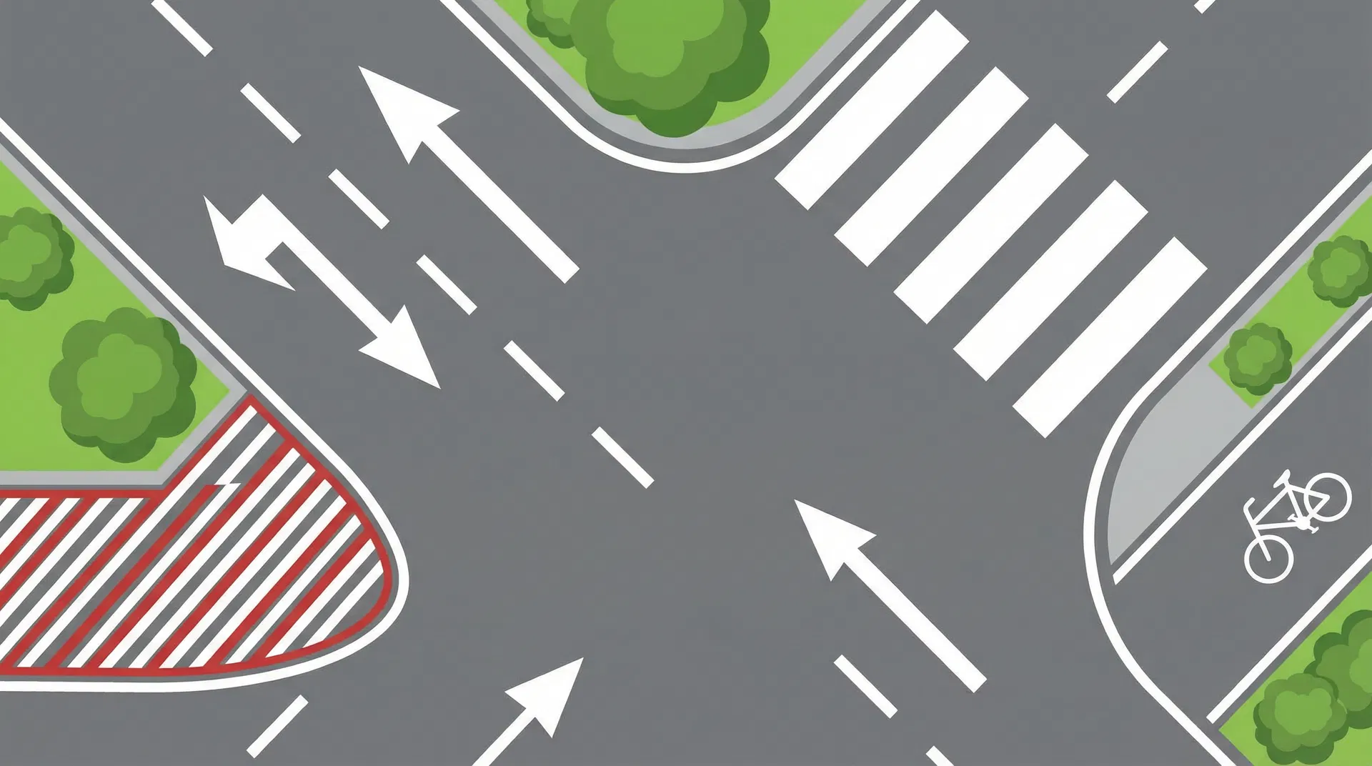 Illustration : Vous circulez sur une chaussée comportant une flèche directi