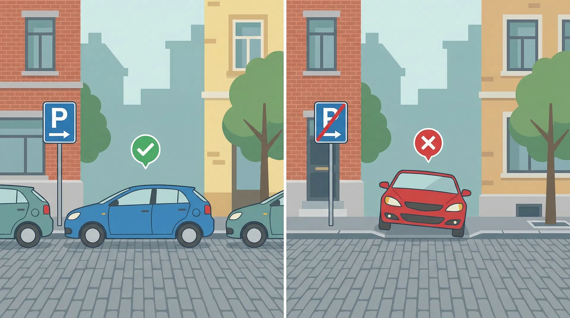 Illustration : Vous voyez un panneau rond à fond bleu avec une flèche blanc