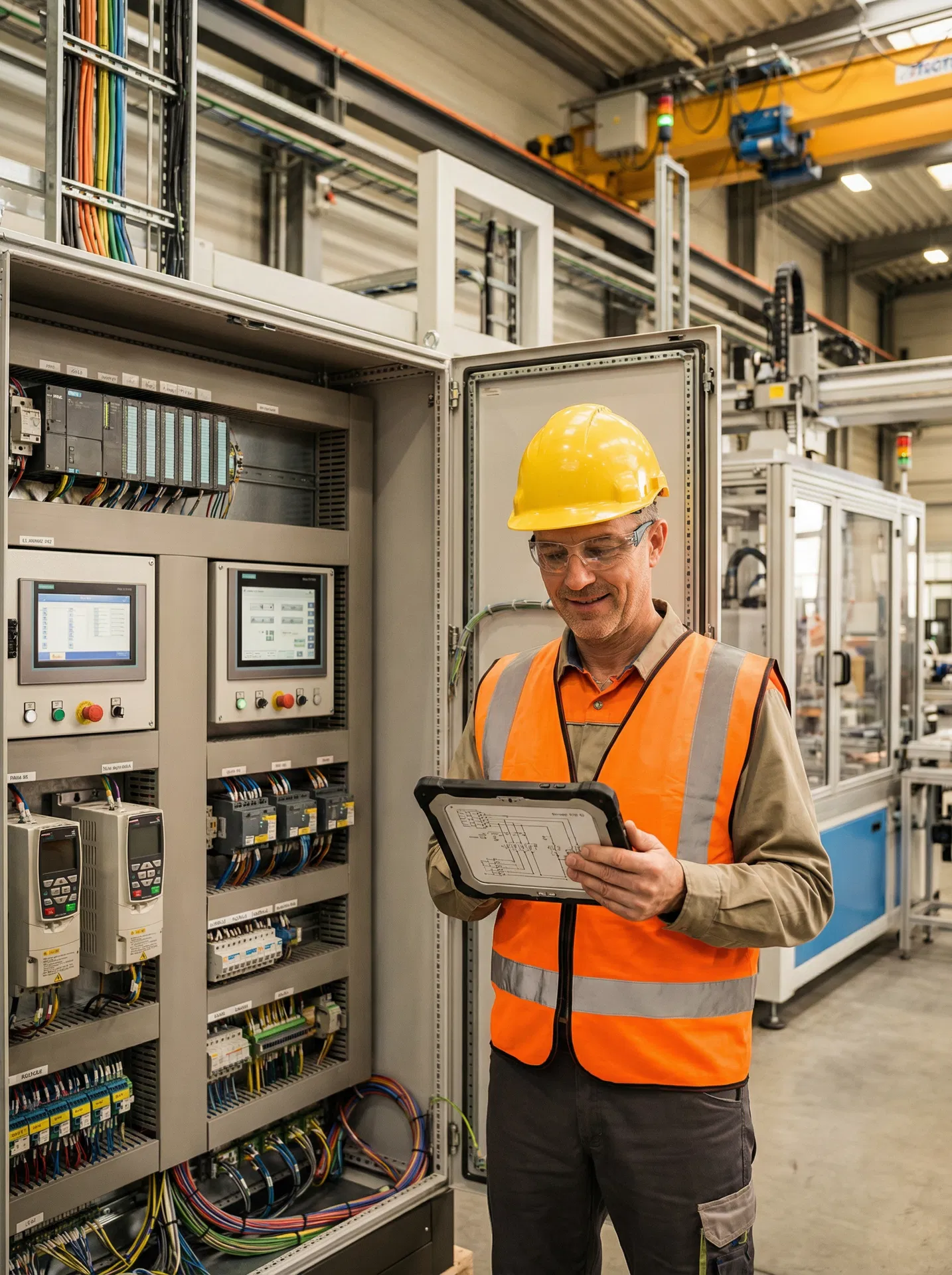 Outsourced Controls engineer reviewing control panel