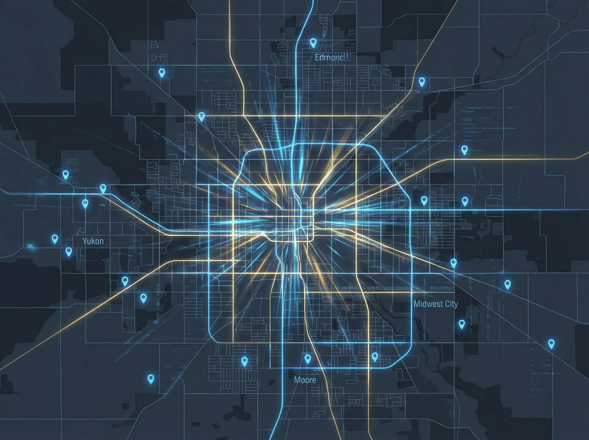 OKC metro area service map showing all areas served