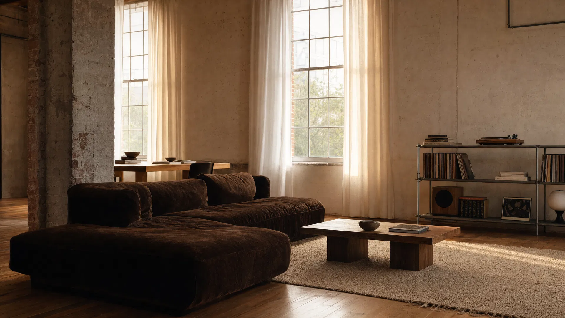 Factory Floor living space — converted warehouse apartment in Redfern