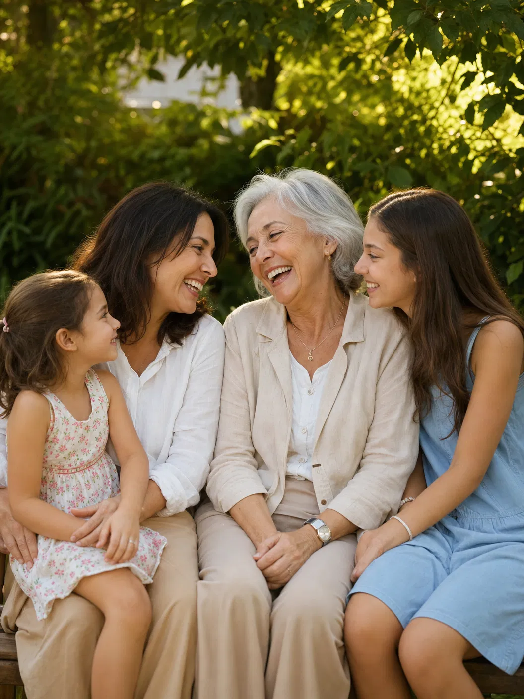 Multi-generational family enjoying life together