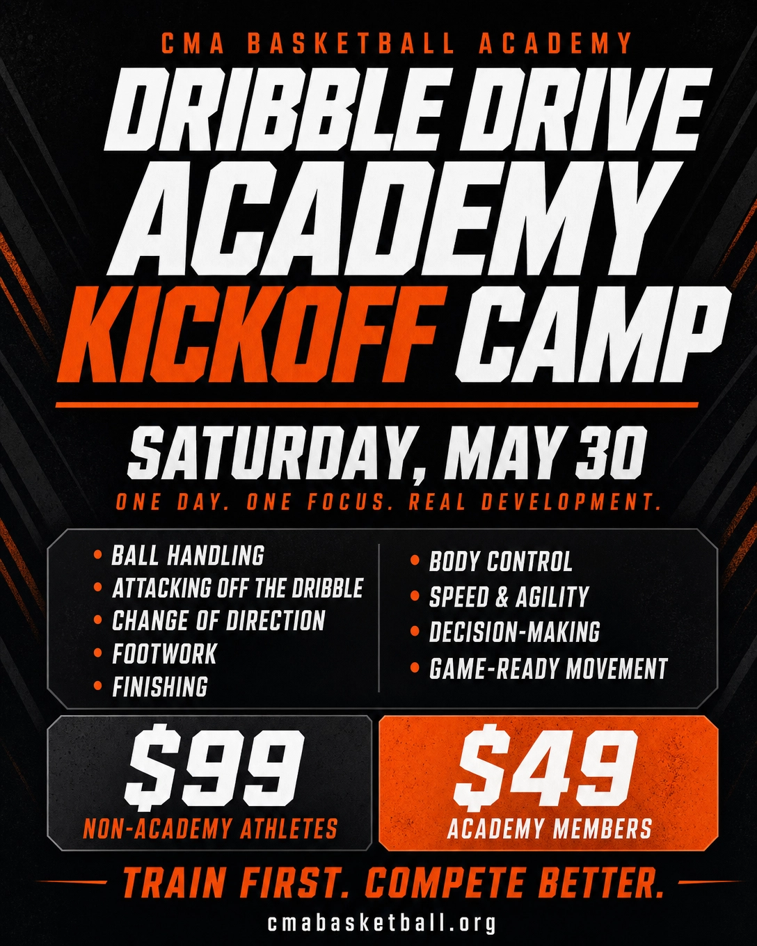 Dribble Drive Academy Kickoff Camp Flyer