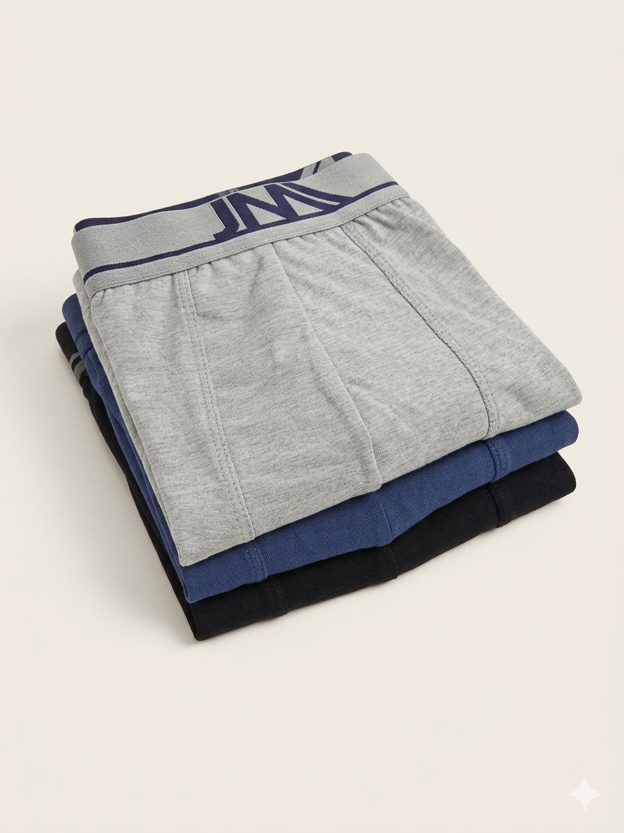 Pack 3 boxers algodão preto