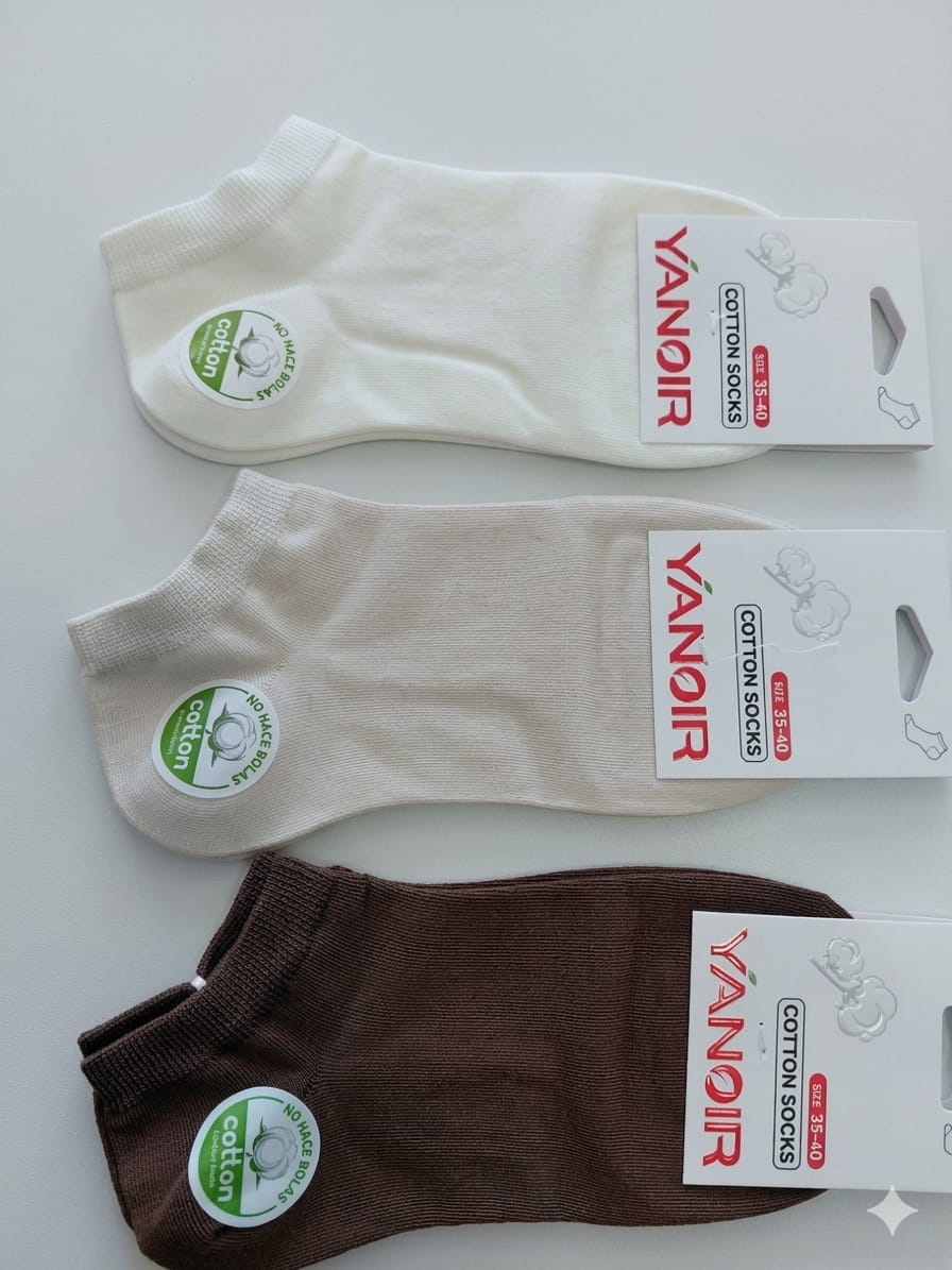 Pack 3 meias curtas Castanho