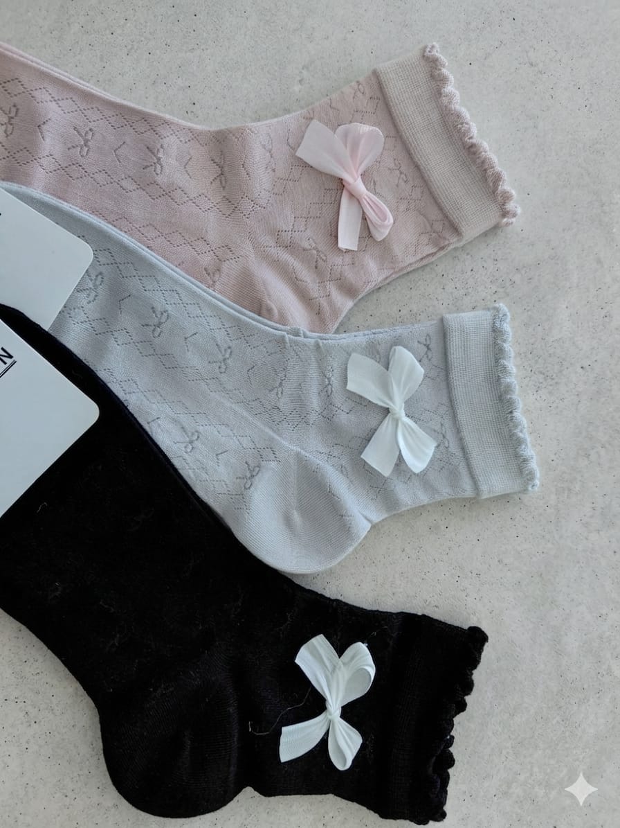 Pack 3 meias laçinho Rosa