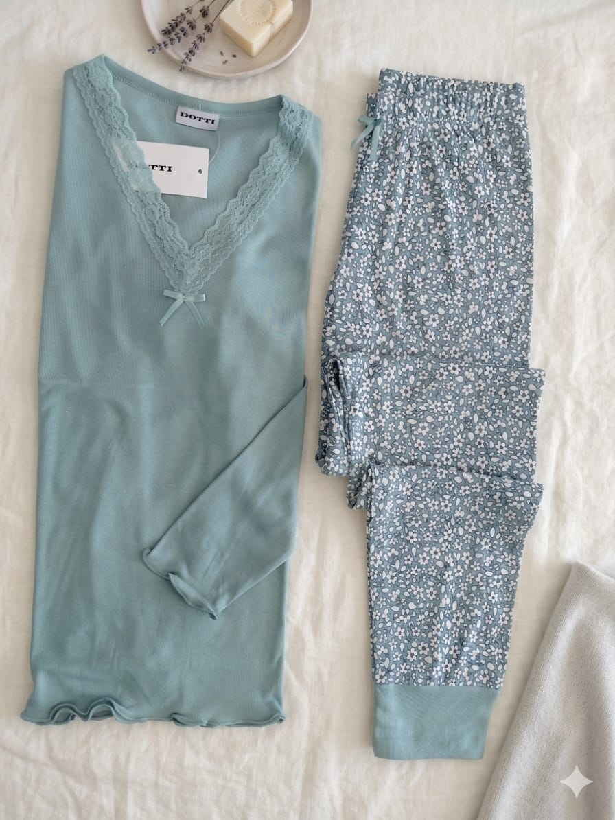 Pijama Senhora 100% Algodão Verde