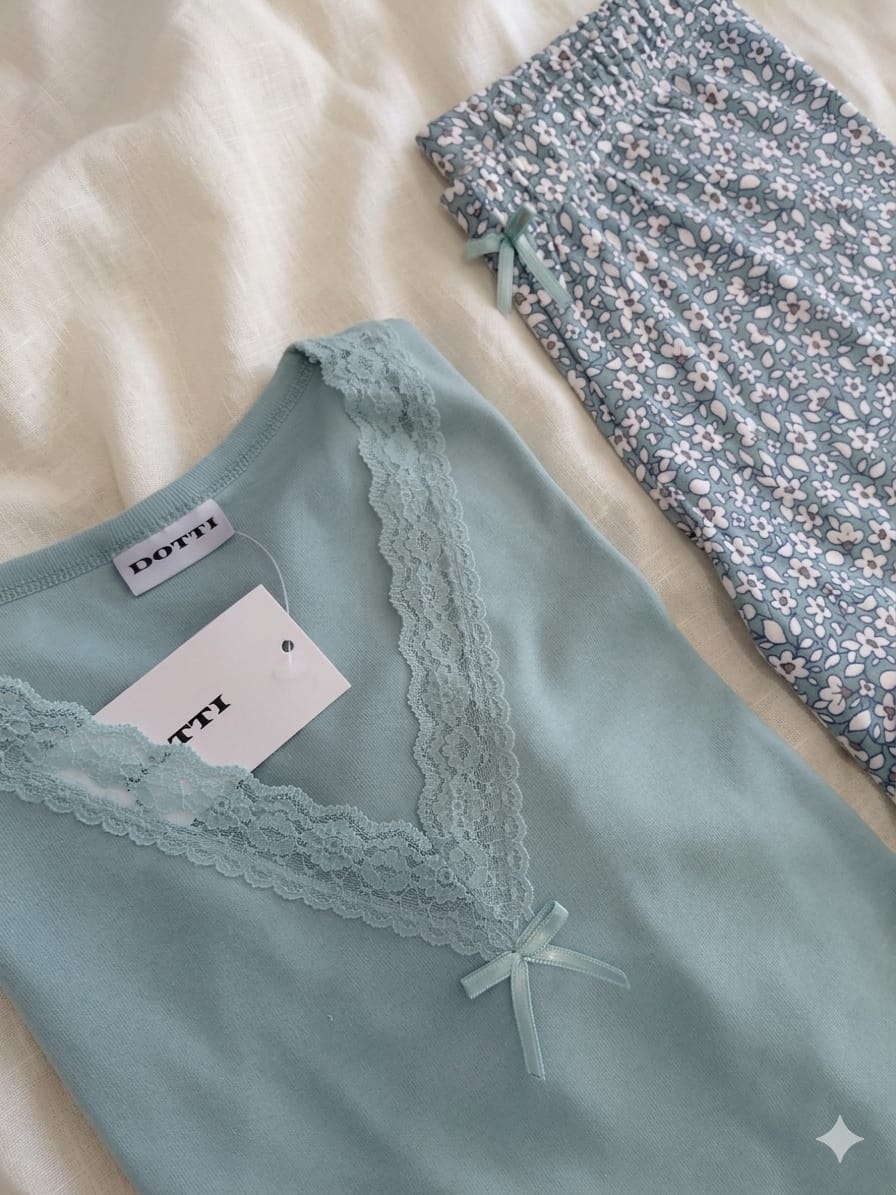 Pijama Senhora 100% Algodão Verde — miniatura 2