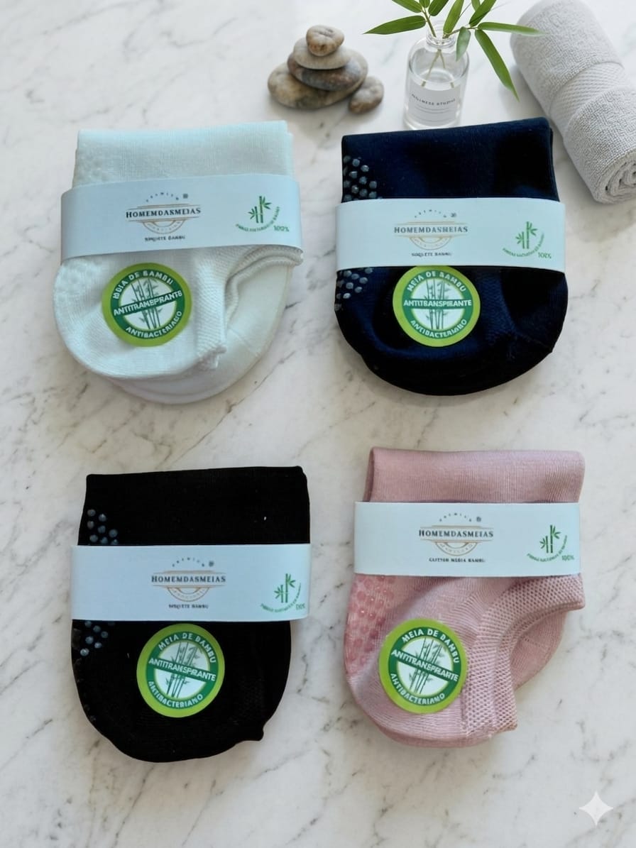 Pack 4 meias curtas senhora de bambu