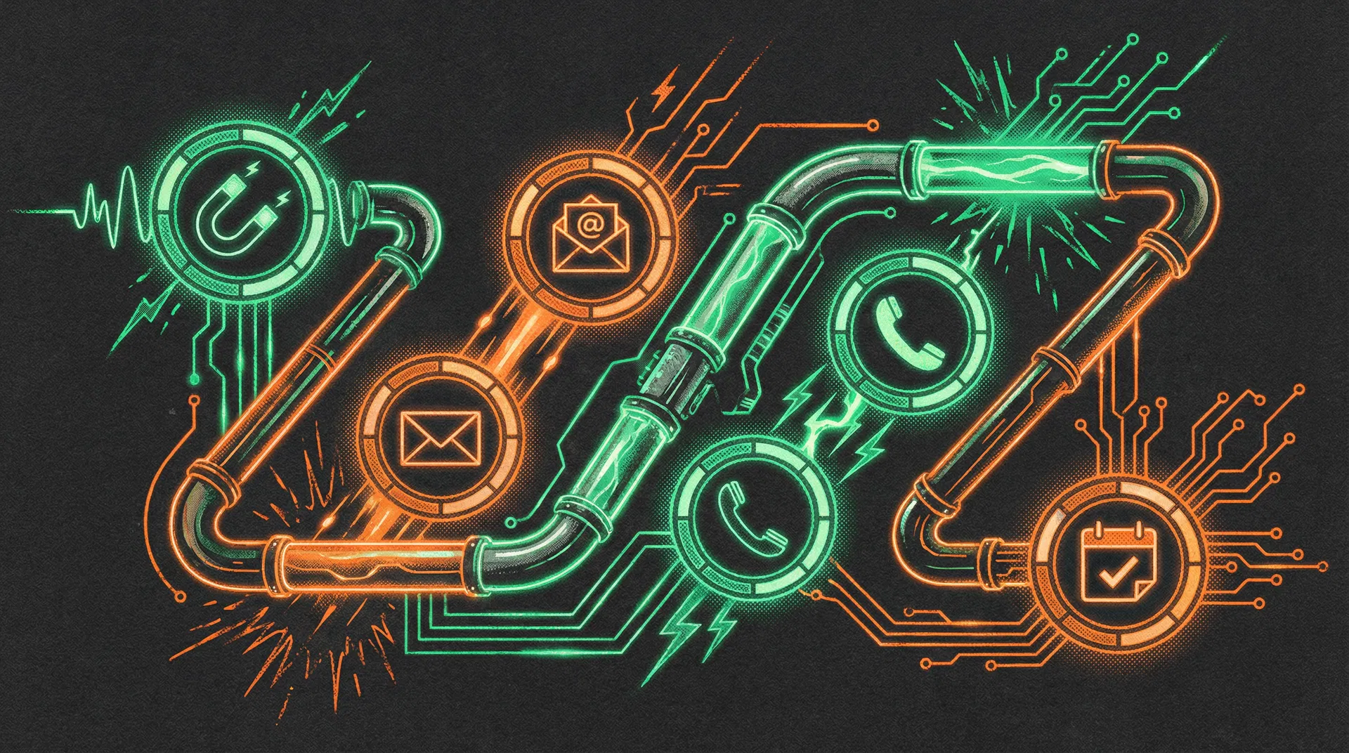 Sarasota small business owner checking automated lead follow-up notifications on smartphone in sunny Florida cafe