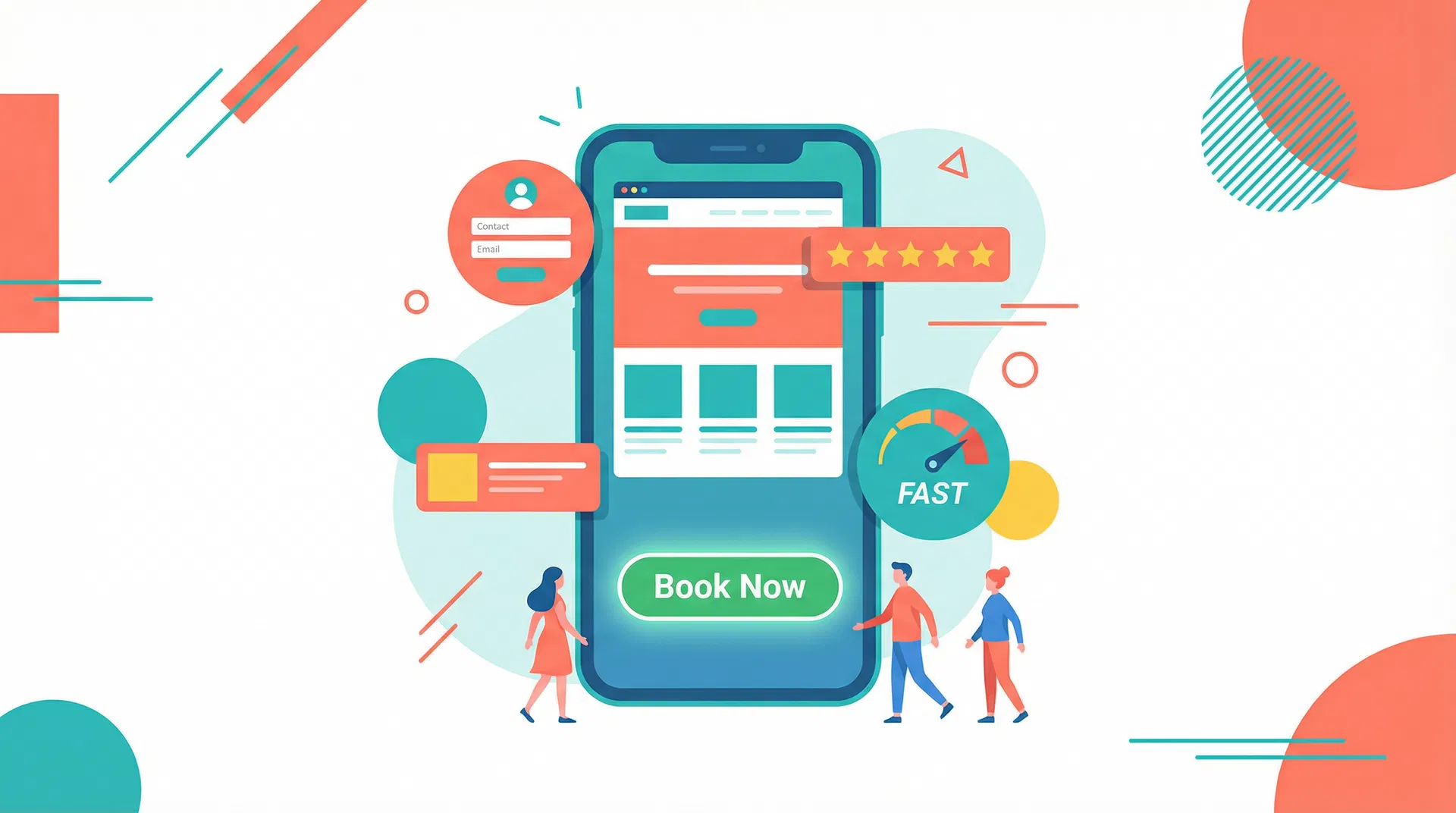 Sarasota business professional reviewing a website contact form on a laptop in a bright, modern Florida office with palm trees visible through arched windows