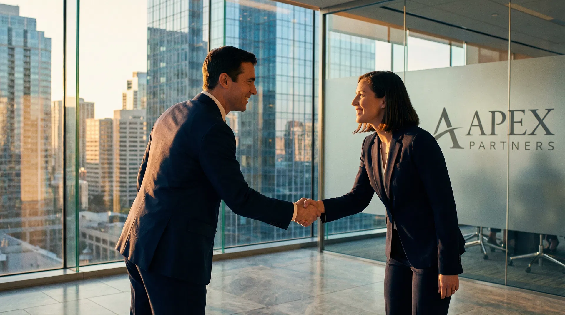 Business professionals collaborating on strategy