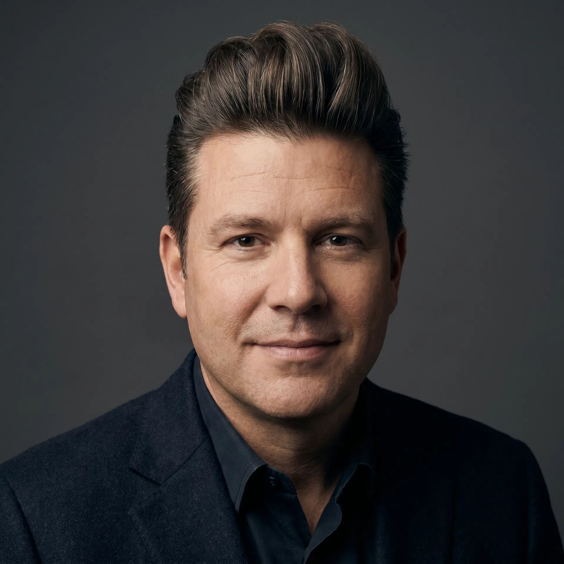 Pompadour, swept back