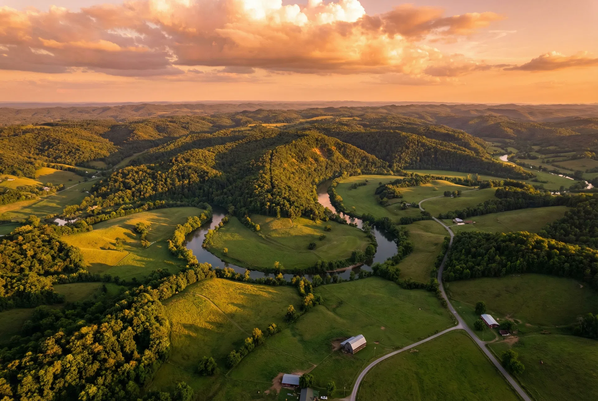 [REPLACE] Tennessee Aerial — Golden Hour