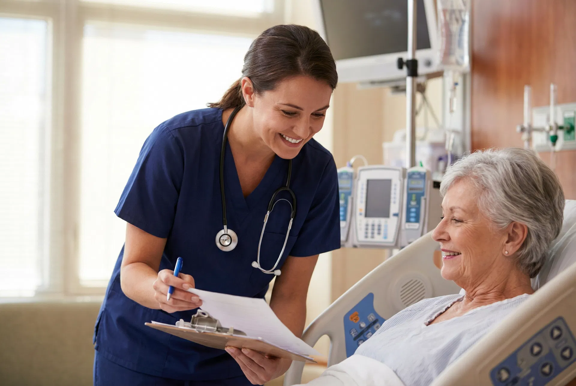 DHS nurse conducting assessment