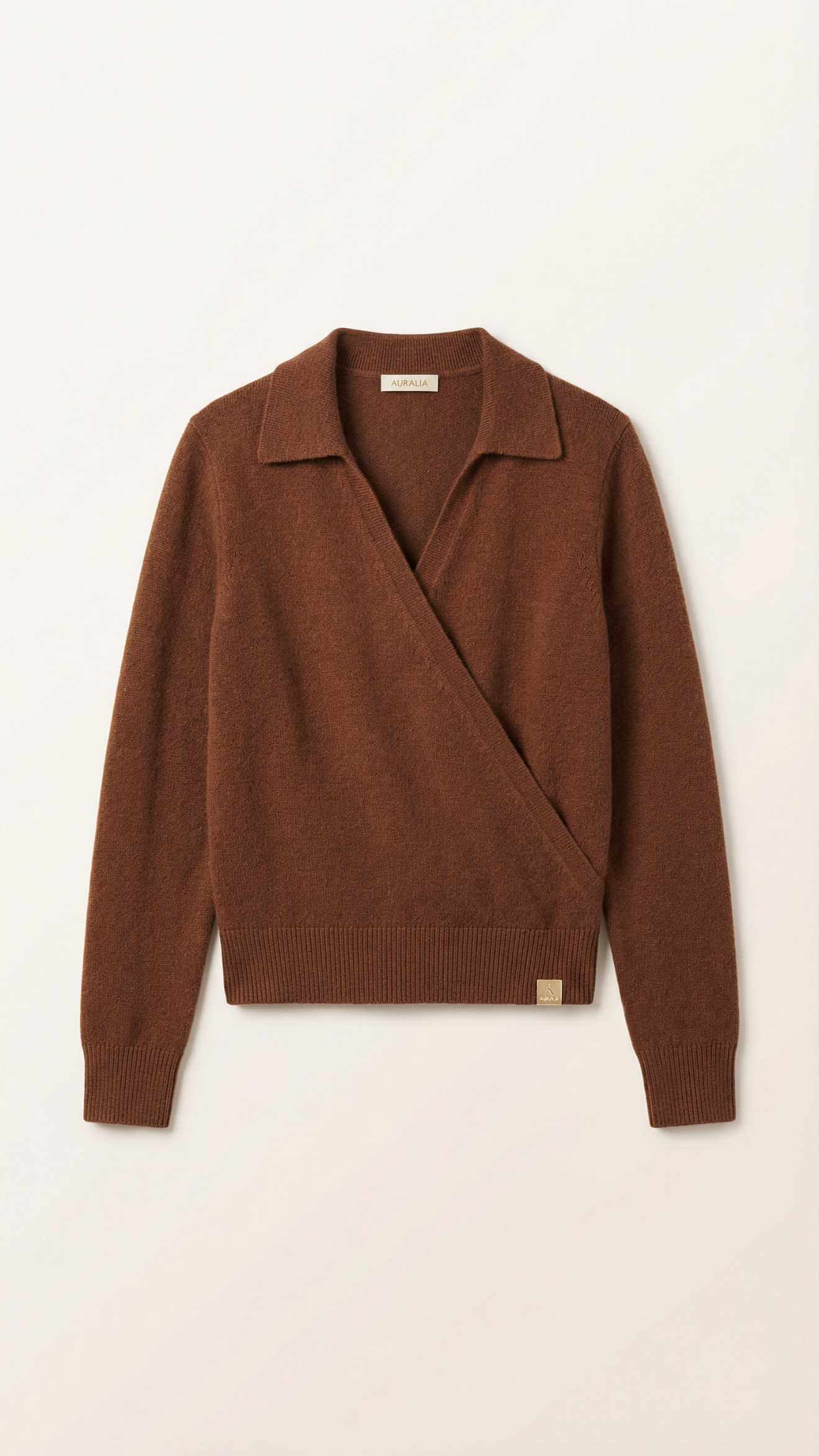 Aura Wrap Polo - Chestnut Brown