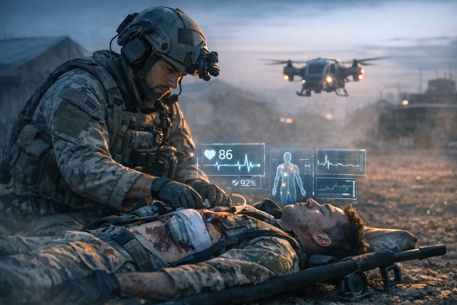 Beyond the Golden Hour: AI in Contested Battlefield Medicine