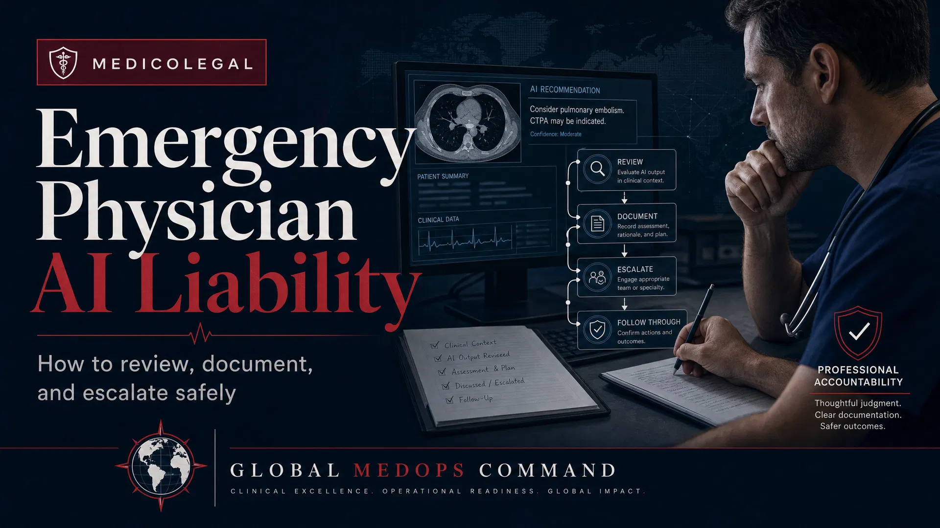 Emergency Physician AI Liability: How to Review, Document, and Escalate Safely