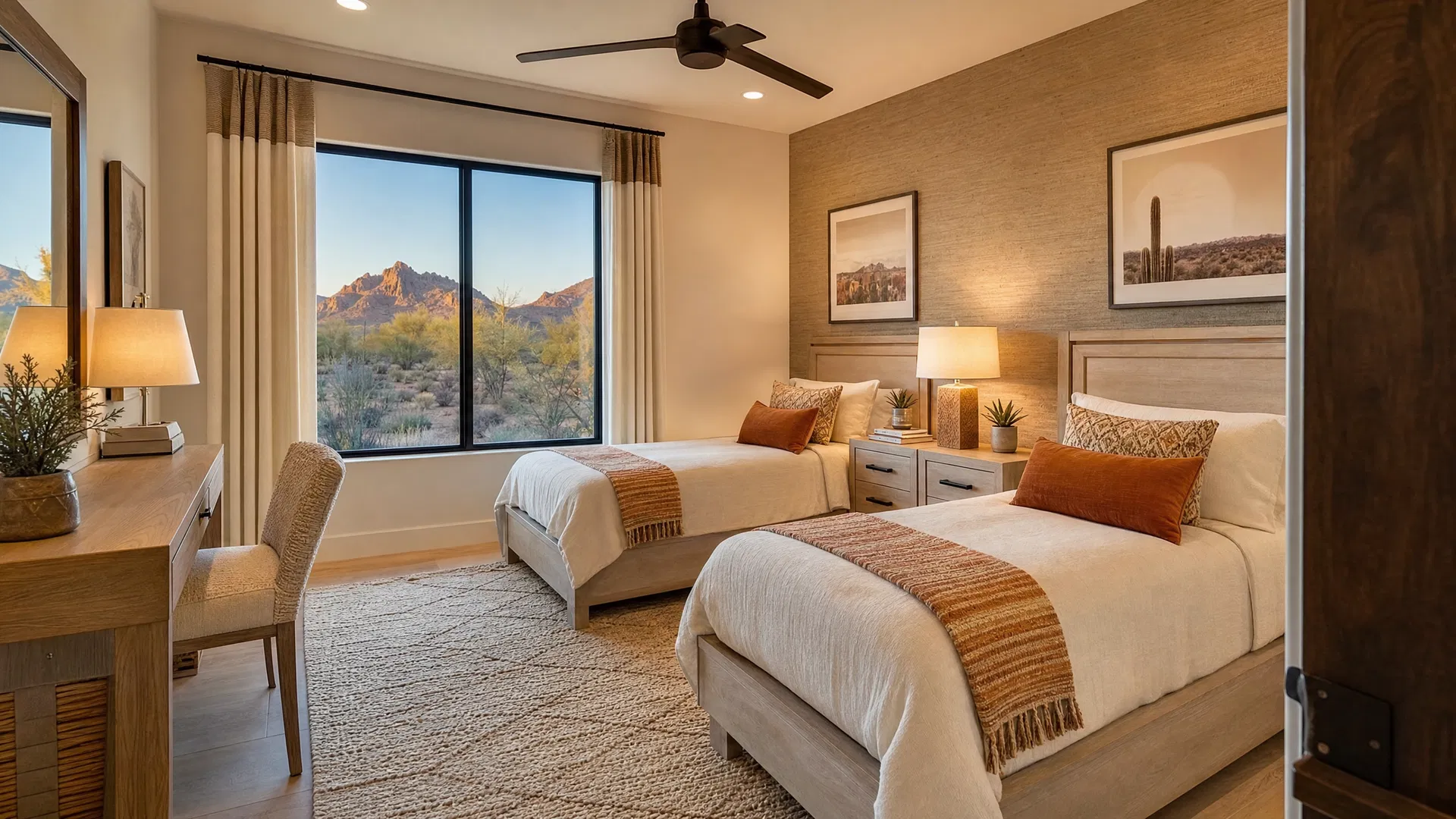 Shared bedroom with two beds