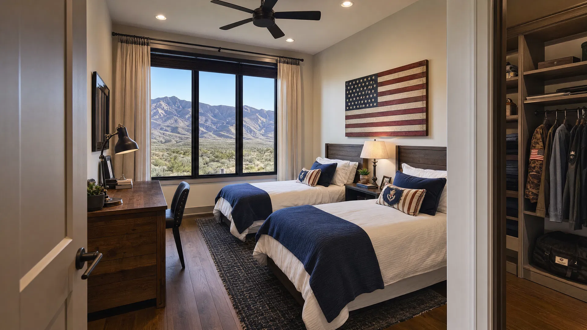 Veteran bedroom with two beds