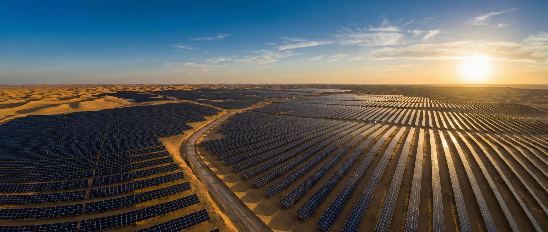 Solar farm in Saharan desert