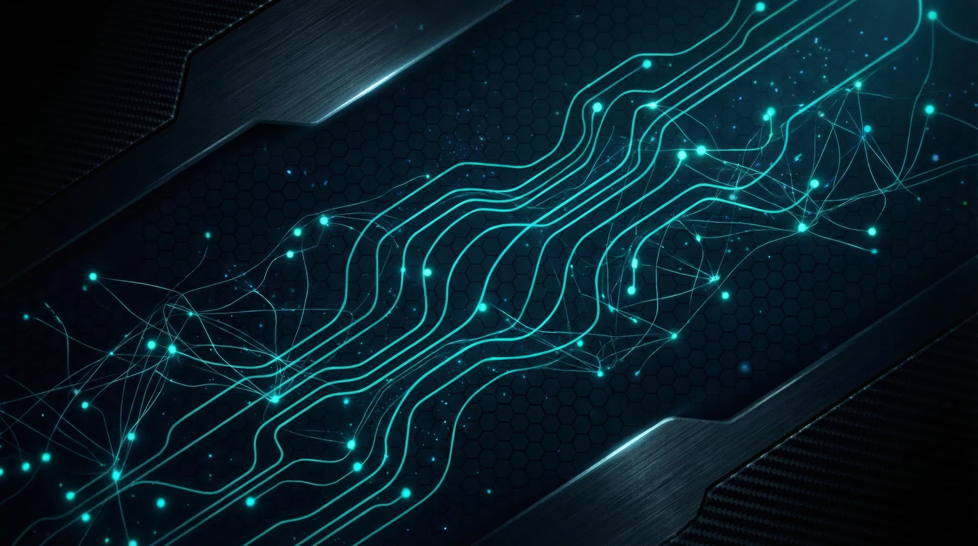 Abstract dark futuristic background representing AI-powered government contract bidding