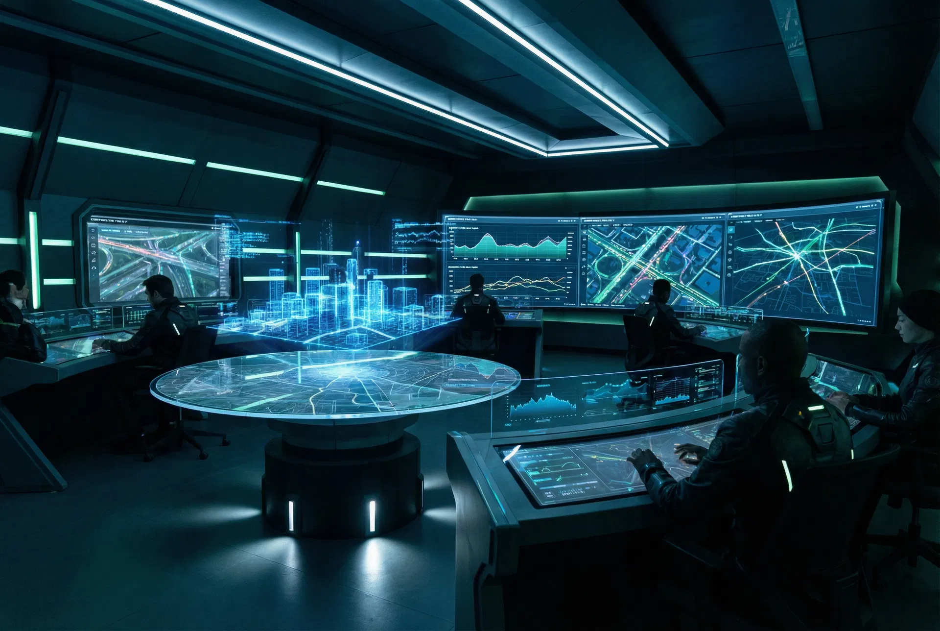 BIT City Command Platform showing live map of autonomous robot fleet across urban infrastructure