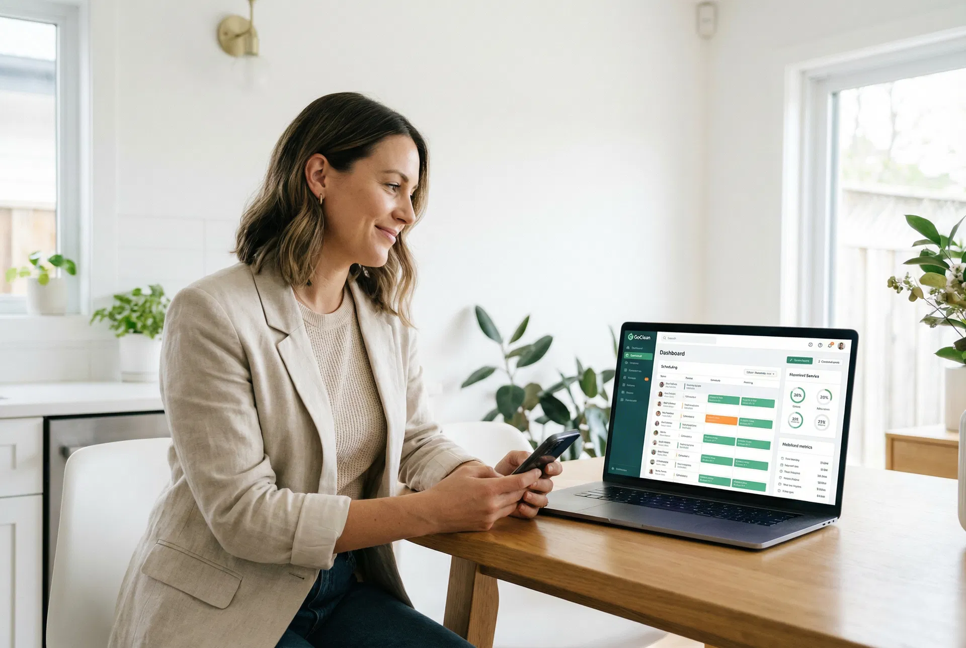 Cleaning business owner using GoClean